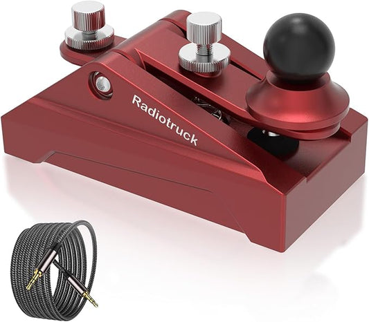 CW Telegraphy Key Auto Morse - Radio HAM Send Telegram Key CyberTruck Shape Lambic Single Paddle Transmission Morse Code Key with Aluminum Alloy Body Base
