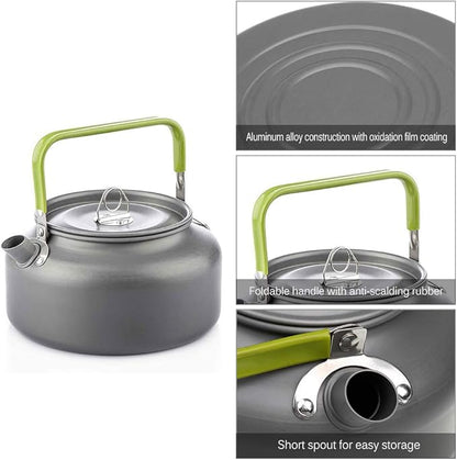 Lixada Camping Kettle 0.8L/1.2L/1.6L for Boiling Water, Coffee Pot Tea Kettle Aluminum Alloy Teapot with Silicon Handle Carry Bag for Hiking Outdoor Picnic
