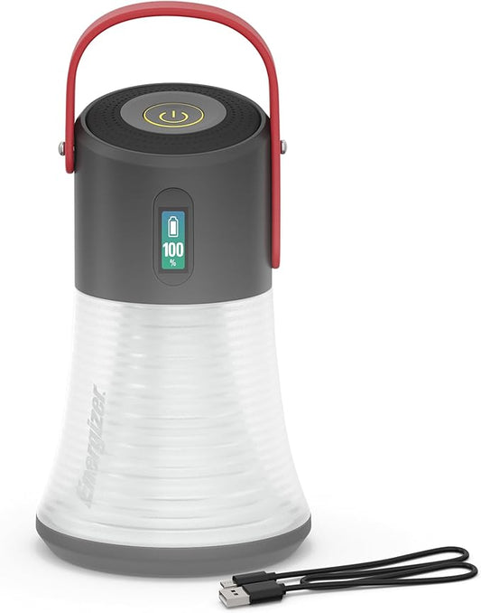 Energizer X1200 Rechargeable LED Lantern, Battery Genius Power Indicator Technology, Rugged IPX4 Water Resistant Lantern for Camping, Hiking, Fishing, Emergency (USB Cable Included)
