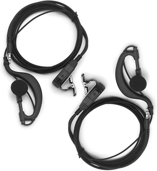 2 X Earpiece for Garmin Radio Rino 110 120 130 520 530 610 650 655 700 750 755T Walkie Talkie 2.5mm 1-pin Clip Ear Hook Hanger Headset (D-Style) (G-Style)