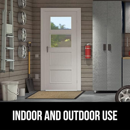 GORILLA GRIP 100% Waterproof All-Season WeatherMax Doormat, 47x35, Durable Natural Rubber, Stain and Fade Resistant, Low Profile, Indoor Outdoor Door Mats, Easy Clean Patio Entry Mat, Home Sweet Home