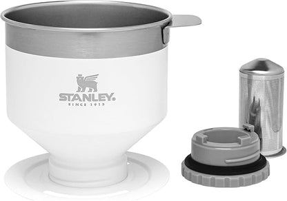 Stanley Perfect Brew Pour Over | Manual Single Cup Coffee Maker | Drip Coffee Maker with Reusable Filter | Easy Clean Stainless Steel | BPA-Free | Polar
