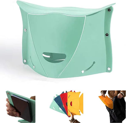 Folding Lightweight Portable Stool, Thickness of 0.5 in, Collapsable Foldable Travel Potty Stool, Footrest for Air Travel. Opens Easy for Camping Hiking Picnic Fishing Subway Party Ball Game (Green)
