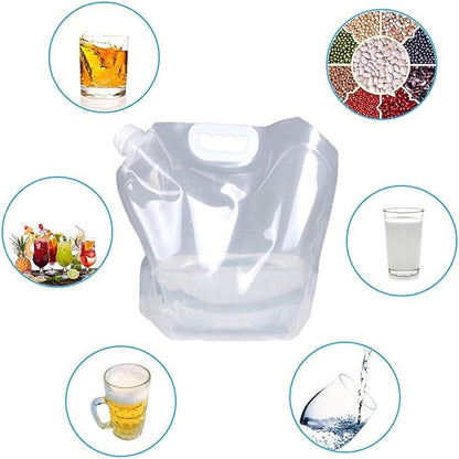 2.6 Gallon Collapsible Water Container Bag, BPA Free Food Grade Clear Plastic Storage Jug for Sport Camping Riding Mountaineer,Freezable,Food Grade (2.6 Gal, 2-pack)