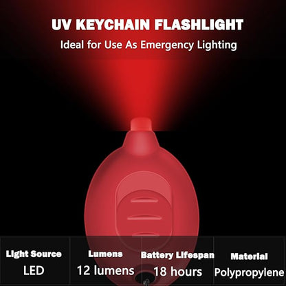 Mini LED Red Light Keychain Flashlight, Small Keychain Flashlight 12 Lumen Portable Pocket Flashlight, Ultra Bright Micro LED Flashlight Red Light Flashlight with Red Shell (6PCS)