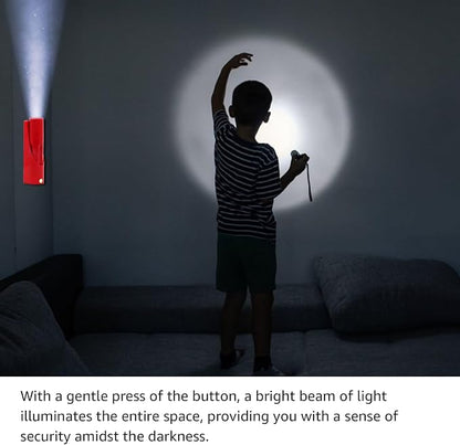 LED Flashlight, Wall-mount LED Handheld Light with 6 Ultra Bright Led ideal for Emergency Preparedness, Power Failure, Outdoor, Camping, Night light, Red (Red)