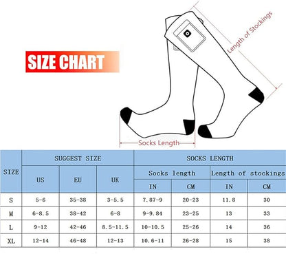 Savior Heated Socks,Rechargeable Electric Heated Socks for Men Women,Winter Foot Warmers,Suitable for Outdoor Work,Skiing,Skating,Cycling,Camping,Fishing,Hunting,etc.