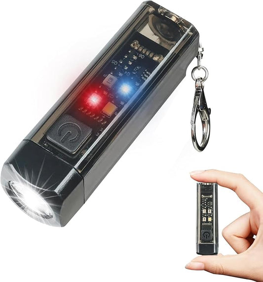 S03 Keychain Flashlight USB C Rechargeable, Mini Flashlight with Side Light, Small Pocket Keychain Light Magnetic Tail, Waterproof EDC Flashlight for Camping Dog Walking Emergency