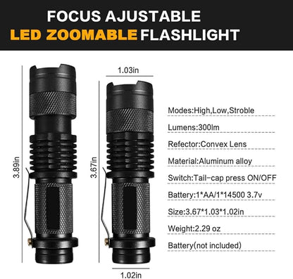 Tactical Flashlights, Bright Zoomable LED Mini Flashlights with High Lumens and 3 Modes, Waterproof Portable Pocket Flash Light for Emergency, Camping, and Outdoor Use (5 Pack)