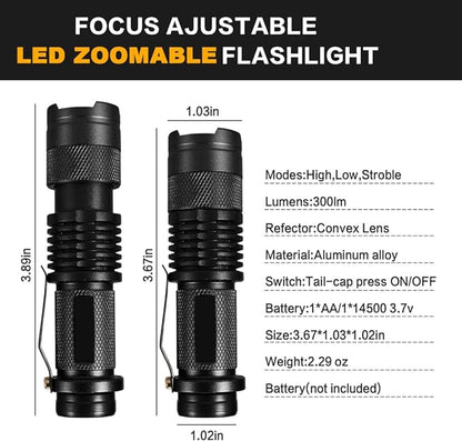 LED Flashlight 20 Pack,Super Bright Torch Mini Flashlights High Lumens with 3 Modes, Small Waterproof Adjustable Focus Zoomable Flash Light EDC Flashlight for Indoor Outdoor Camping