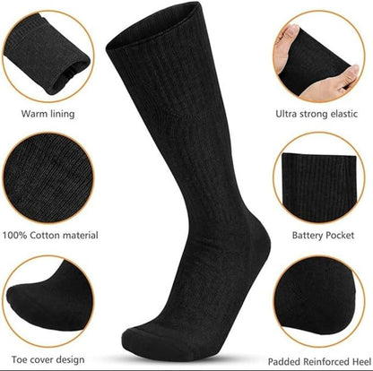 Heated Socks for Men Women, 4000mAh Rechargeable Battery Heat Insulated Sox, Winter Washable Thermal Socks Foot Warmer for Outdoor Camping Skiing Fishing Hunting Winter Sports