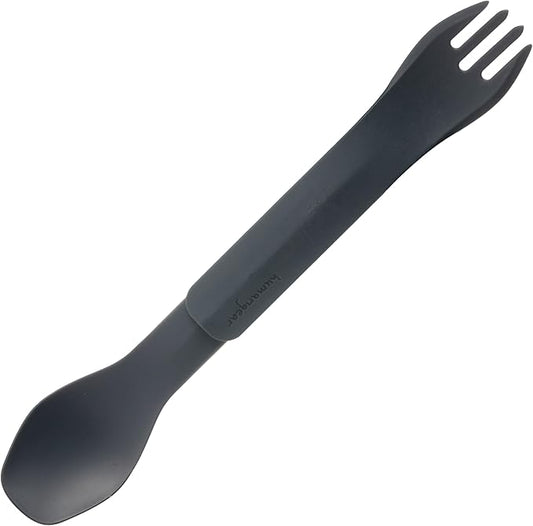﻿GoBites Duo and Bio Duo Travel Silverware, Full Size Portable Fork & Spoon, Reusable Utensil Set, PC and BPA-free, Food-Safe Nylon or Plant-Based Resin, ﻿Extended - 9.1” X 1.6”