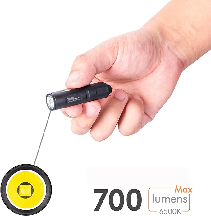 RovyVon Aurora A3 Pro 6500K EDC Flashlight, Max 700 Lumen Super Bright EDC Gear, 5 Mode, Micro USB Rechargeable with Pocket Clip(Black)