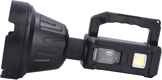ICRPSTU Rechargeable Spotlight Waterproof LED Handheld Flashlight with 6 Lighting Modes for Adventure Travel Hiking Camping