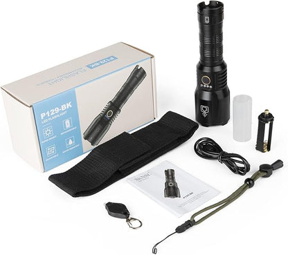 Flashlights High Lumens Rechargeable - 900,000 Lumen High Power Flashlight, 5 Modes with Long Runtime, IPX6 Waterproof, High Powered Flash Light for Camping, Outdoors