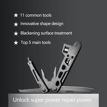 Multi-Function Tool, 11 In 1 Multi-Function Wrench Folding Tool, Pocket Multi-Function Pliers, Durable Stainless Steel Outdoor Tool, Suitable For Outdoor And Camping
