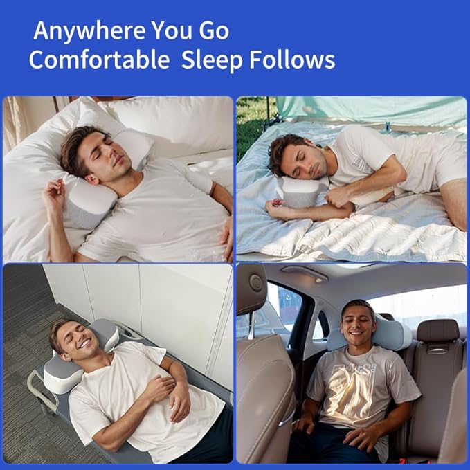 Camping Pillow Lightweight,Easy to Carry,Memory Foam Travel Pillow,Cervical Neck Pillow,Backpacking Pillow,Portable Pillow with Travel Storage Bag, Upgraded Alternative to Inflatable Pillows