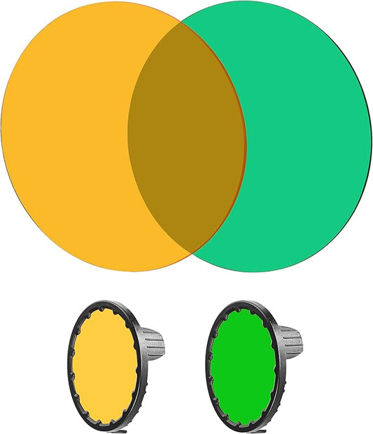 BIGSUN Filter Lens Two Colors for Handheld Spotlight - Green&Yellow