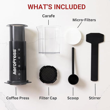 AeroPress Original XL Coffee Press – 3 in 1 brew method combines French Press, Pourover, Espresso. Full bodied, smooth coffee w/out grit or bitterness. Small portable coffee maker for camping & travel
