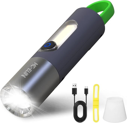 Rechargeable Flashlight,USB C High Lumens Zoomable Small LED Flashlight 4 Modes Plastic Lantern Torch with Side Light Carabineer Clip Portable Flash Lights for Camping Emergency Cycling