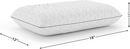 Vaverto Gray Travel and Camping Pillow - Compressible Medium Firm Memory Foam, Viscose Made from Bamboo Cover, Machine Washable, Ideal for Backpacking, Airplane, Car Travel