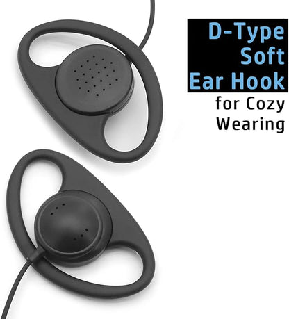 2 X Earpiece for Garmin Radio Rino 110 120 130 520 530 610 650 655 700 750 755T Walkie Talkie 2.5mm 1-pin Clip Ear Hook Hanger Headset (D-Style) (D-Style)