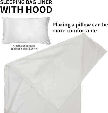 Sleeping Bag Liner for Warm Weather Seasons with Carry Bag - Protable,Lightweight and Skin-Friendly Sleeping Bag for Camping,Hiking and Backpacking.