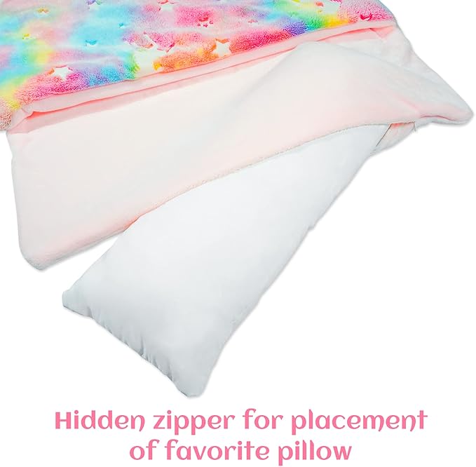 Sleeping Bag for Kids Glow in The Dark Slumber Bag for Girls and Boys Toddler Nap Mats, 62" x 28" Soft and Comfortable for Sleepover, Daycare, Preschool, Kindergarten