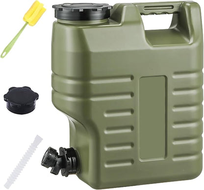 3.2 Gallon Camping Water Jug, Green Camping Water Container with Spigot, Portable Water Tank for Outdoors Hiking Picnic Emergency Supplies, BPA Free