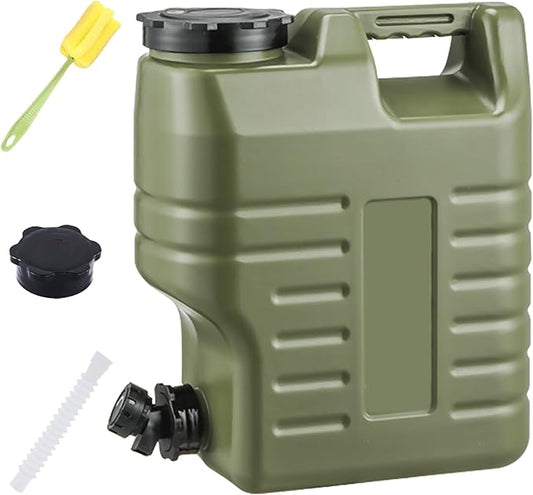 3.2 Gallon Camping Water Jug, Green Camping Water Container with Spigot, Portable Water Tank for Outdoors Hiking Picnic Emergency Supplies, BPA Free