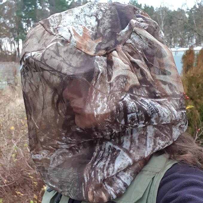 2 Packs Camo Mosquito Head Nets Gnats Face Netting for Any Outdoor Activities Works Over Most Hats