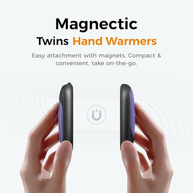 OCOOPA 2in1 Magnetic Rechargeable Hand Warmers, Electric Pocket-Sized Handwarmers, Light Sleek Stylish, UL Certified, 3 Heat Settings, Electronic Gifts for Men, Women Purse Must Haves, UT3 Lite