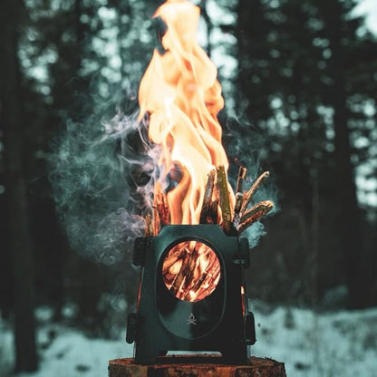 überleben Stöker Wood Burning Camp Stove - Stainless Steel Portable Wood Stove for Camping, Backpacking, & Hiking - 18oz Folding Camping Stove - Small Wood Stove Camping Essentials (Carbon Black)