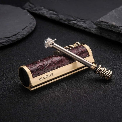 Permanent Match,Keychain Matchstick Fire Starter Immortal Lighter,Flint Match Stick Kerosene Refillable Lighter for Outdoor Camping Survival,Dark red