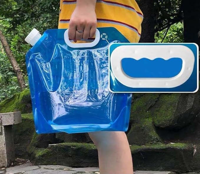 Collapsible Water Storage Container Bag, Portable Camping and Emergency Water Jug with Spout for Hydration, Outdoors, and Disaster Preparedness (10L)