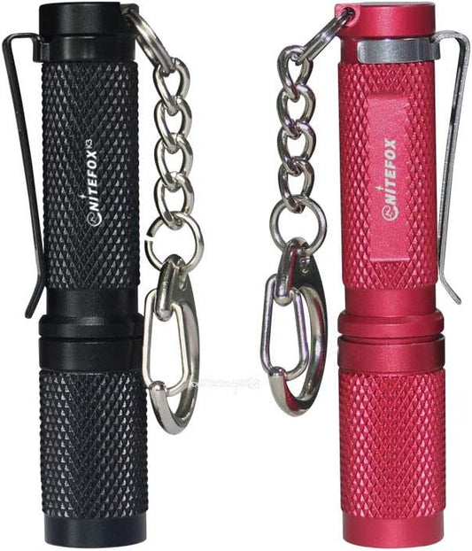 K3 Mini Small Keychain Flashlight with diffuser Bright 150 Lumens 3 Modes Multipurpose Waterproof for EDC,Reading,Dog Walk, Emergency (Black Red 2pcs)