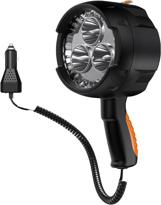 2000 Lumens Handheld Spotlights LED Flashlight Searchlights with 12V-24V DC Car Charger Outdoor Floodlight for Camping Fishing Boating Hunting Hiking