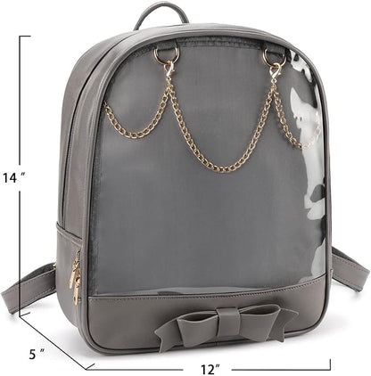 STEAMEDBUN Ita Bag Backpack Bowknot Kawaii Pin Display Backpack Bag with Insert