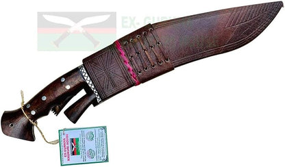 Genuine Kukri Double Edge Dragon Spine 12 inch Full Tang Khukuri - Handmade By Ex Army Khukuri House in Nepal.