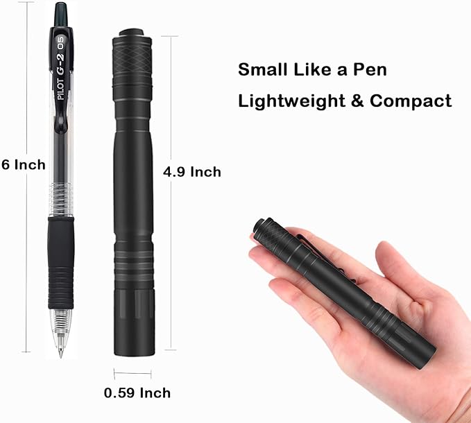 Dual Color Red Light Flashlight with White Light LED Pocket Pen Light for Night Astronomy Aviation Camping, 2PCS