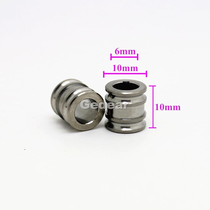 5pcs 10mm Titanium Knife Key Jewelry Parachute Cord Bead Pendant Lanyard Ti Color