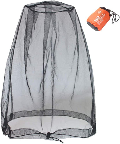 Cinvo Head Net Hat Bug Net Face Netting for Bugs No See Ums Insects Gnats Biting Midges from Outdoor Activities, Spacious Net Room Works Over Most Hats Comes with Free Stock Pouches- Black