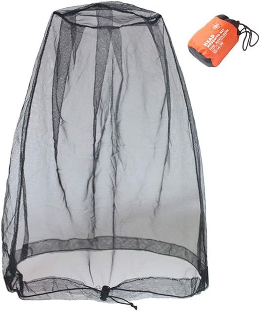 Cinvo Head Net Hat Bug Net Face Netting for Bugs No See Ums Insects Gnats Biting Midges from Outdoor Activities, Spacious Net Room Works Over Most Hats Comes with Free Stock Pouches- Black