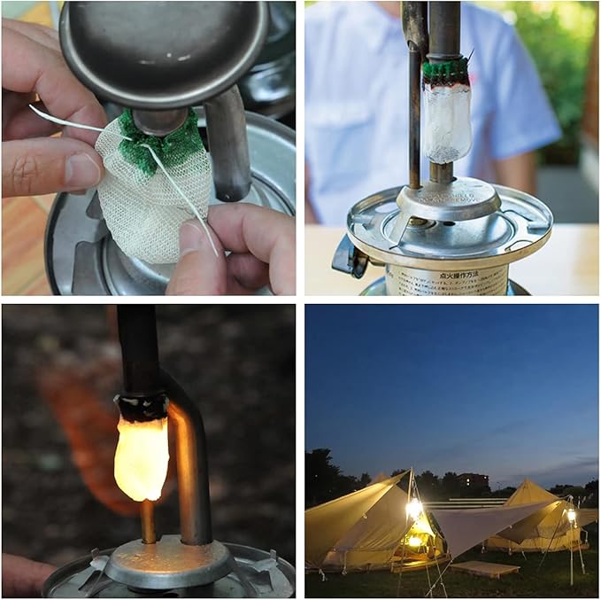 Fantasyon 10pcs Propane Lantern Mantles for Gas Lantern White Propane Light Mantle U-Shape Gas Lamp Dual Fuel Lantern Mantels Replacement for Outdoor Camping Lantern