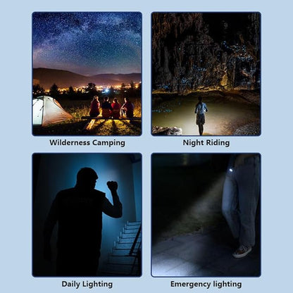 500 High Lumens Flashlight for Kids, 4 Pack Rechargeable Flashlights USB with 3 Modes for Camping Outdoors, Better Christmas Gift for Kids, Pocket Kids Flashlight