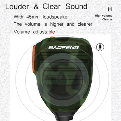 BAOFENG BF-F8HP Microphone Speaker Handheld Mic Waterproof Upgrade of Original BF Mic for GMRS Ham Radio 2Pin K Mic Camo Compatible with UV-K5 UV-82 UV-S9 Plus UV-17R P15UV