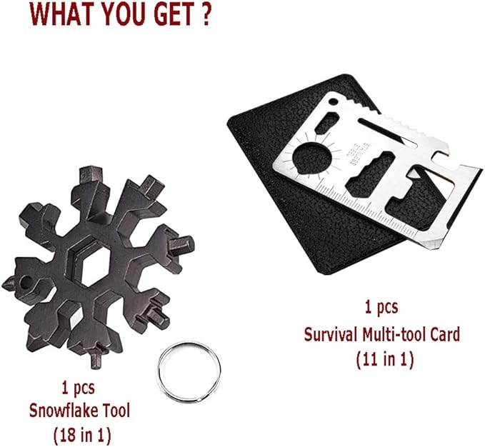 Survival Multi-tool Card and Snowflake Tool Camping Tool EDC Kit Hunting Fishing Hiking Gear