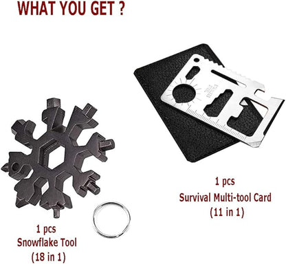 Survival Multi-tool Card and Snowflake Tool Camping Tool EDC Kit Hunting Fishing Hiking Gear