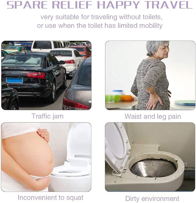 Female Urination Device,Reusable Silicone Female Urinal Foolproof Women Pee Funnel Allows Women to Pee Standing Up,Women's Urinal is The Perfect Companion for Travel and Outdoor (Purple)