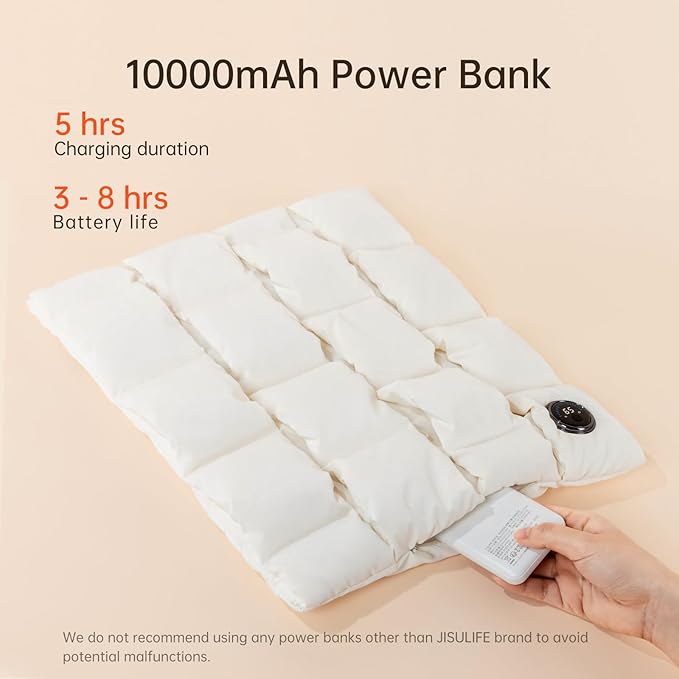 JISULIFE Hand Warmers Rechargeable, 6 Gears Heated Gloves with Power Bank, Multi-Functions Heating Pad & Hand Warmers, Heated Gloves Gifts for Women, Kids, Hunting, Camping